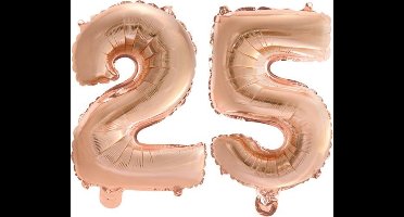 Folieballon nr. 25 Rosé Goud 41cm