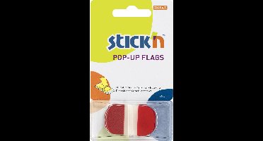 Stick'n Index tabs - Bladwijzers - 45x25mm - Neon Transparant Rood - Ronde Hoeken - 36 Sticky Tabs