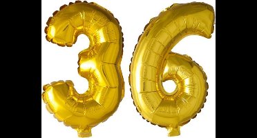 Folieballon nr. 36 Goud 41cm