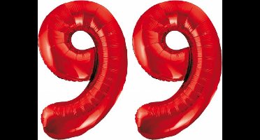 Folieballon 99 jaar rood 86cm