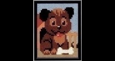 Pako kinder borduurpakket kruissteek - Hondje - geprint stramien - 027.050 - DIY kids kit