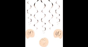 Folat - Hangdecoratie Elegant Lush Blush 40 Jaar - 5 stuks