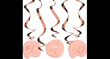 Folat - Hangdecoratie Elegant Lush Blush 50 Jaar - 5 stuks