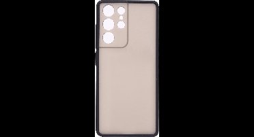 Shop4 - Samsung Galaxy S21 Ultra Hoesje - Harde Back Case Transparant Zwart