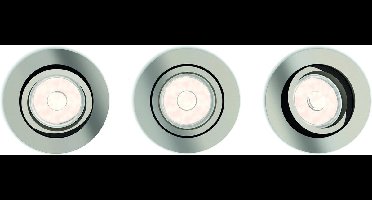 Philips Donegal inbouwspot - 3-lichts - nikkel - rond