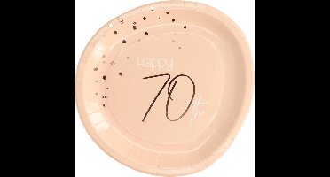 Folat - Borden Elegant Lush Blush 70 Jaar 23 cm - 8 stuks