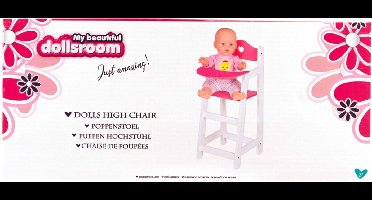 MY BEAUTIF Poppenstoel - Poppenkamer voor poppen - Wit 22 x 27 x 53 cm