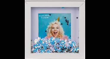 Fotolijst met Glitter-Bloemetjes 10x10 cm Wit