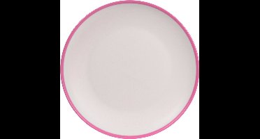 Onbreekbare kunststof/melamine roze ontbijt bordjes 28 cm voor outdoor/camping/picknick/strand