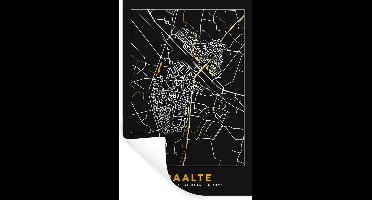 Muurstickers - Sticker Folie - Raalte - Black and Gold - Stadskaart - Plattegrond - Kaart - 20x30 cm - Plakfolie - Muurstickers Kinderkamer - Zelfklevend Behang - Zelfklevend behangpapier - Stickerfolie
