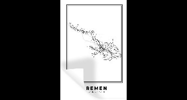 Muurstickers - Sticker Folie - Kaart – Plattegrond – Stadskaart – Bremen – Duitsland – Zwart Wit - 20x30 cm - Plakfolie - Muurstickers Kinderkamer - Zelfklevend Behang - Zelfklevend behangpapier - Stickerfolie