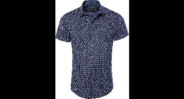 Blauw Overhemd Bloemenprint Korte Mouw Heren Carisma 9133 - S