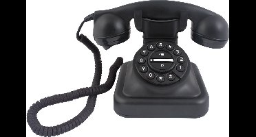 Profoon D-SIGN GRAHAM Retro telefoon - Uniek design met mechanische bel - Zwart