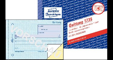 Avery-Zweckform 1735 Kwitantieformulier DIN A6 liggend Aantal paginas: 40 Wit 80 vellen