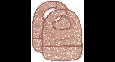 Jollein - Slab Waterproof (Meadow - Rosewood) - Polyester - Polyurethaan - Slabbetjes Baby - 2 Stuks - 40 cm