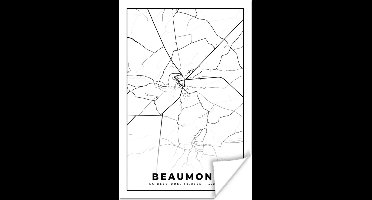 Poster België – Beaumont – Stadskaart – Kaart – Zwart Wit – Plattegrond - 20x30 cm