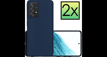 Hoesje - 2 Stuks - Geschikt voor Samsung Galaxy A53 - Sterk & Shockproof - Case Siliconen - Back Cover - Telefoon Hoes - Donkerblauw