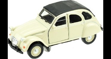 Welly Citroën 2CV modelauto - crème wit - 1:36 - speelgoed auto