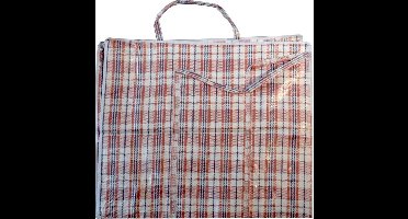 Cosy & Trendy XXL Opbergtas - 82 liter - shopper - mega/ jumbo formaat - rood geruit - 55 x 30 cm - dekens en kussens tas