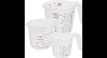 Keuken artikelen maatbekers set van 3 stuks 250-500-1000 ML