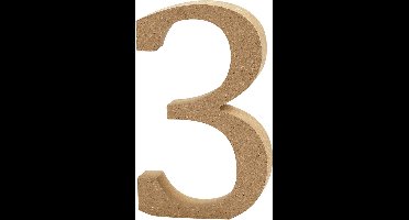 Creotime Houten Cijfer 3 13 Cm