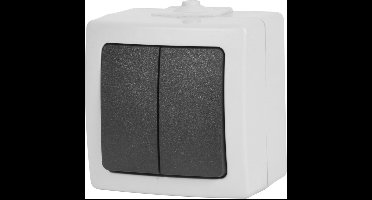 Nautic Serieschakelaar - Opbouw - Spatwaterdicht - Antraciet/Wit - IP44