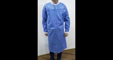 80 Stuks | ISOLATIESCHORT BLAUW PP | Lange Mouwen met Tricot Manchet | Waterafstotend | Non Woven - Verpakt per 80 stuks| Medisch Schort - Hygostar