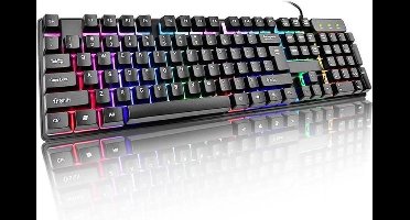 Toetsenbord - Bedraad - USB Bedraad Kabel - Verlichting - LED - Kleur - Gaming Keyboard - RK6300 Zwart - Qwerty