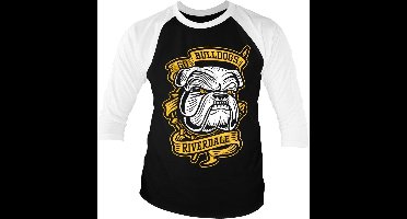 Riverdale Go Bulldogs Baseball 3/4 Sleeve Tee T-Shirt White-Black-2XL