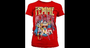 DC Comics Femme Power Girly Tee Damen T-Shirt Red-S
