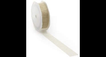 Zand voile lint voor decoratie en creatief gebruik - 25 mm / 25 mtr.