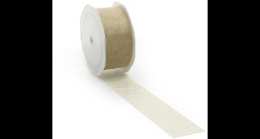 Zand voile lint voor decoratie en creatief gebruik - 38 mm / 25 mtr.