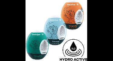 Satisfyer Masturbator Egg, verschillende structuren, hydro-actief TPE, geen glijmiddel nodig, voor eenmalig gebruik