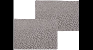Wicotex luxe tafel placemats Stones - 12x stuks - PVC - grijs - 30 x 43 cm - met anti slip - en PU coating - Onderleggers