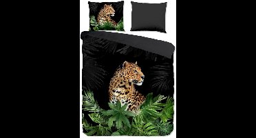 Pure dekbedovertrek luipaard - 1 persoons 140x200/220 cm - Zwart - Microvezel