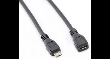USB Micro B naar USB Micro B verlengkabel - USB2.0 - tot 1A / zwart - 2 meter