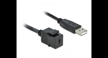 USB-C Keystone module - USB-A (m) | USB2.0 | zwart | 0,25 meter