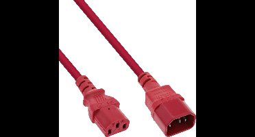C13 - C14 stroomkabel voor UPS/PDU | 3x 0,75mm | rood | 0,50 meter