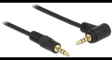 3,5mm Jack 4-polig audio/video kabel AWG24 - haaks / zwart - 5 meter