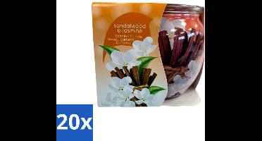 20 x At Home - Scents - Geurkaars - Sandalwood & Jasmin - 70 g - Geurkaars - Sandelhout - Jasmijn - Thuisgeur - Rustgevende Geur