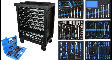 Brilliant Tools - werkplaatswagen met 7 lades en 473 gereedschappen - Blauw