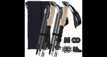 MKSS® Wandelstok Opvouwbaar - Wandelstokken Dames en Heren - Zwart