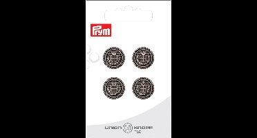 Knoop schild 15mm antiek zilver 4st - Knopen - Prym