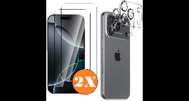 Screenprotector geschikt voor iPhone 17 Pro ScreenProtector en Camera lens protector/ Tempered glass - Beschermglas - Glasplaatje - 2+2 stuks