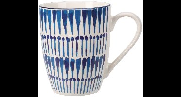 Beker 350ml porselein wit/blauw