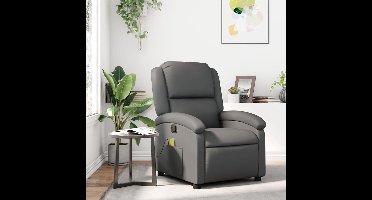 vidaXL - Massagestoel - van - grijs - kunstleer