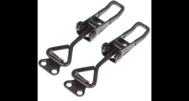 TLVX 2 stuks Sterke en Stelbare Zwarte Spansluiting 30x125mm – Klemsluiting – Tuimelklem – Kistsluiting – Gesp Sluiting Black – Meubelslot – Tuimelvergrendeling – Veilig en snel afsluiten van Kisten, Lades en Deuren