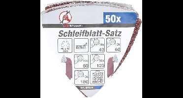 BGS Schuurbladenset delta - 95 x 95 mm - K 40 t/m 180 - 50 delig