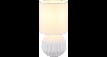 Tafellamp wit keramiek bedlamp Tafellamp Bijzetlamp Woonkamerlamp Textiel, 1x E14, DxH 12 x 23 cm