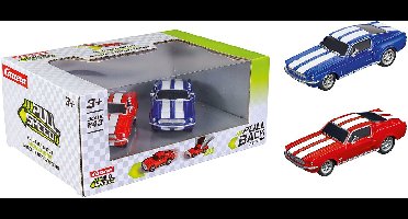 Carrera Speelgoedvoertuig Auto - Pull and Speed - Ford Mustang '67 - Pull Back Auto - Terugtrekauto - 1:43 - 2 Stuks